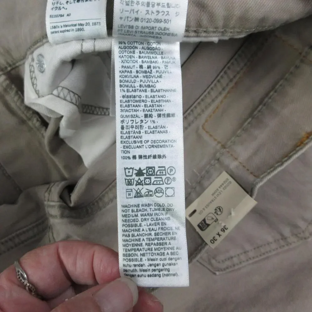 Levi's Pants Mens 36x30 Beige 559 Relaxed Straight Stretch Cotton 36x29.5* NWT